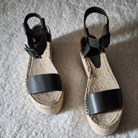 Vince Chunky platform leather espadrille color military green size 10M - Picture 8 of 10